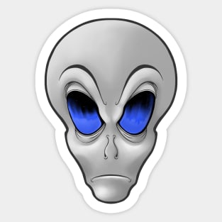 Alien Head Starry Eyes Sticker